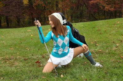 Golven zonder onderbroek onder rokje